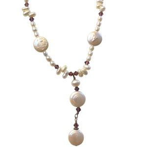 Sterling Silver Beaded Drop Style Necklace